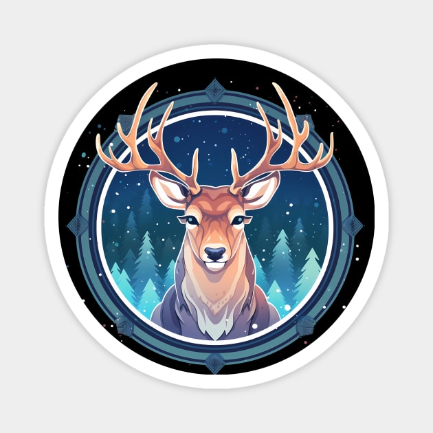 Deer in Ornament, Love Deers Magnet by logiamerch